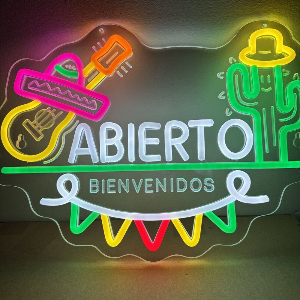 LED Neon Sign, Safe Sign 18” x 14”. Hanging Wall Art Decoration for Mexica...